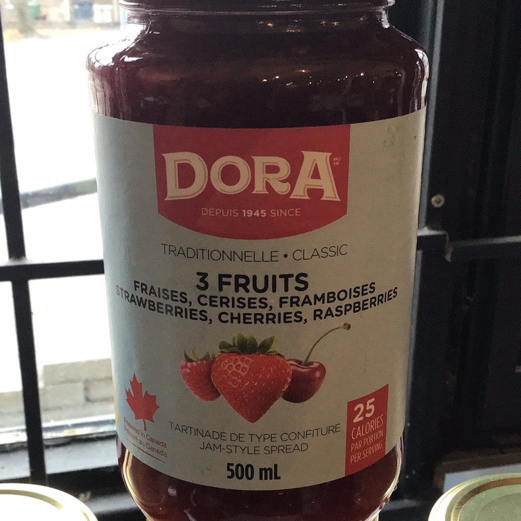 DORA - CONFITURE 3 FRUITS - 500 ML