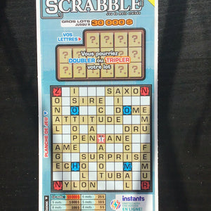 SCRABBLE - BILLET A GRATTER- 3$