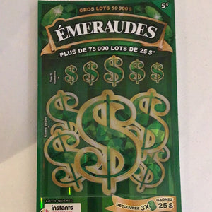 ÉMERAUDES -5$ - BILLET A GRATTER