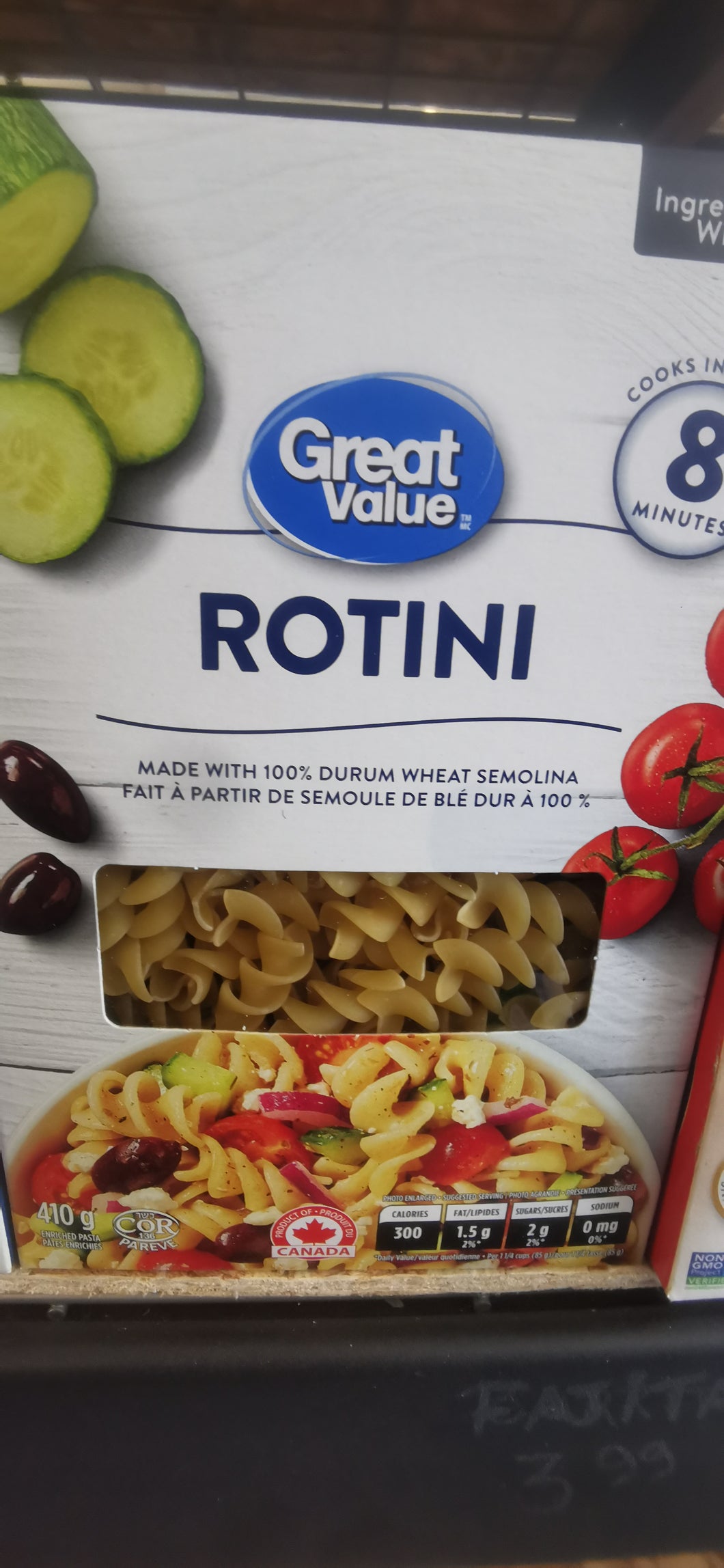 GREAT VALUE- PENNE RIGATE - 410g