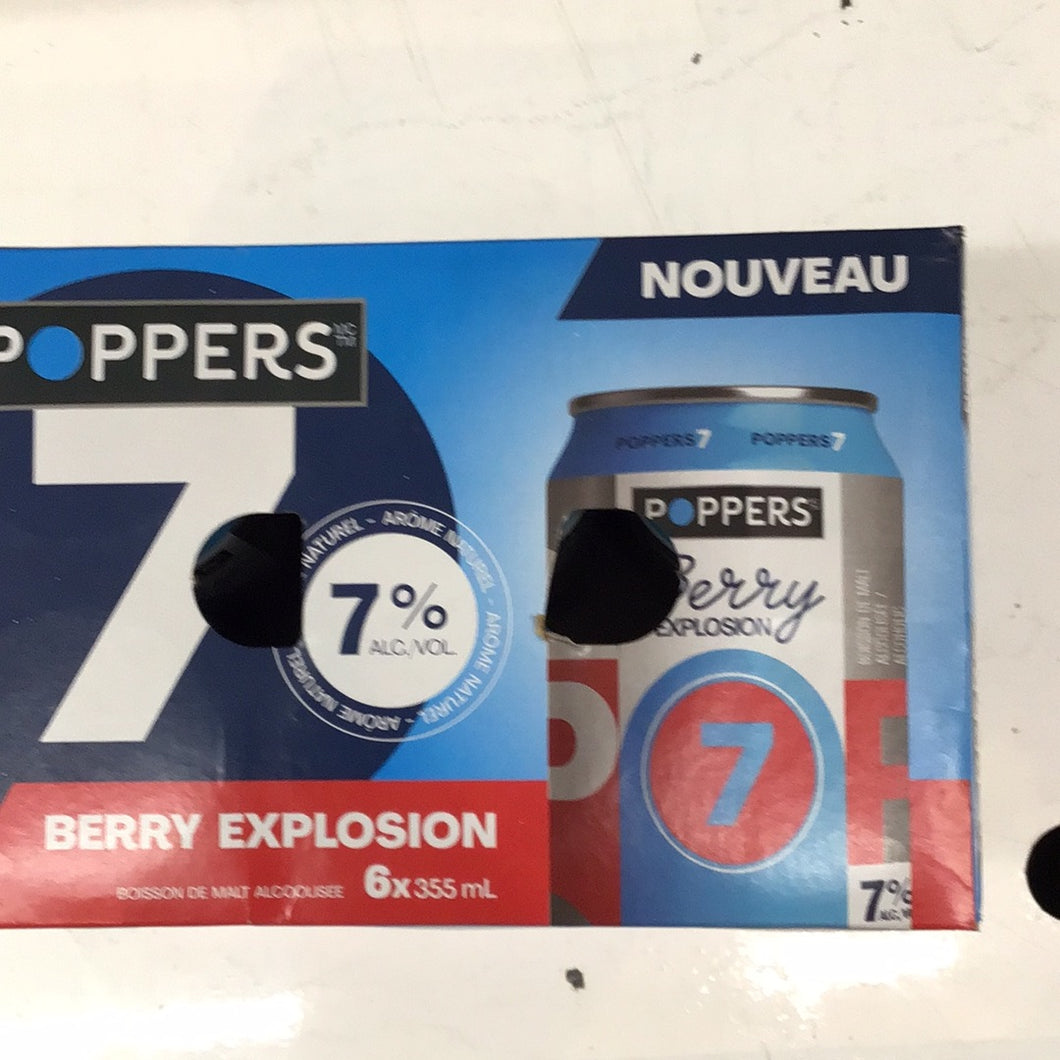 POPPERS BERRY EXPLOSION PACK - BREUVAGE ALCOOLISE - CAN 6x355 ML
