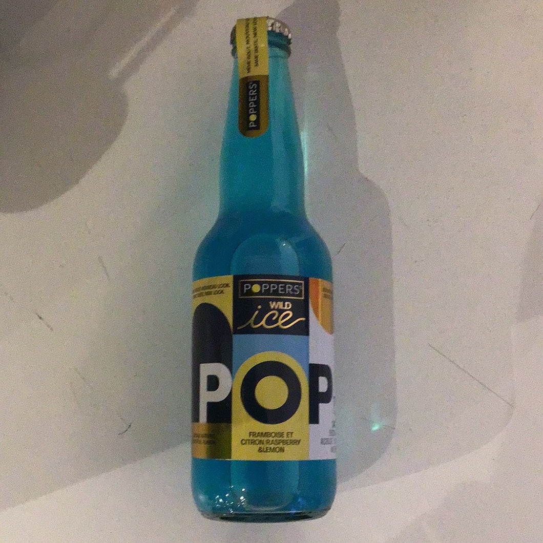 POPPERS POP ICE - BREUVAGE ALCOOLISE BLEU - BOUTEILLE 341 ML